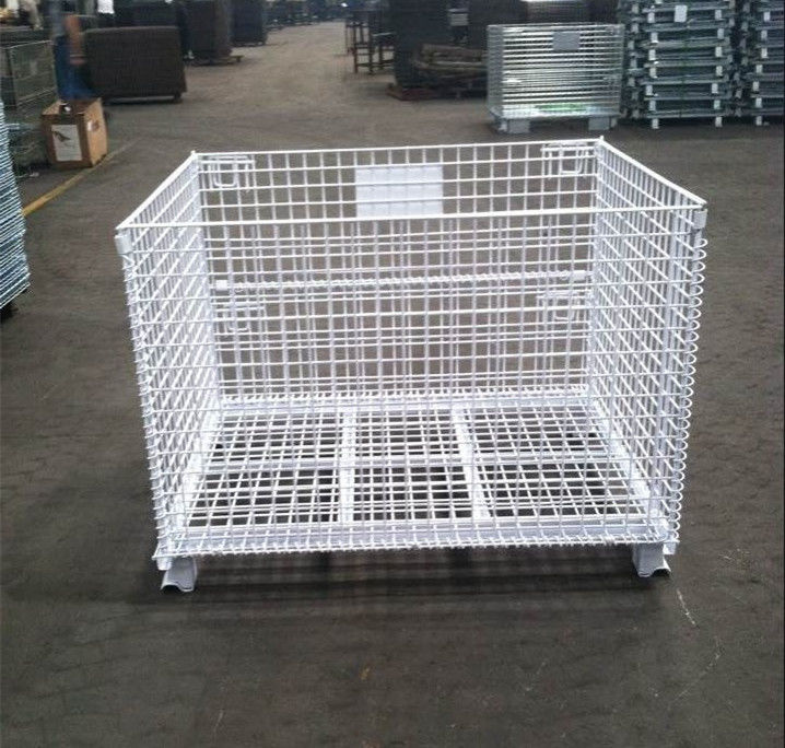 Powder Coated Collapsible Wire Container Rust Resistant Long Life Span